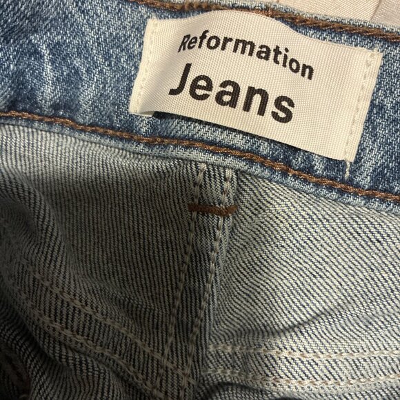reformation jeans maya Blue high rise skinny button fly Denim 24 - Picture 6 of 8